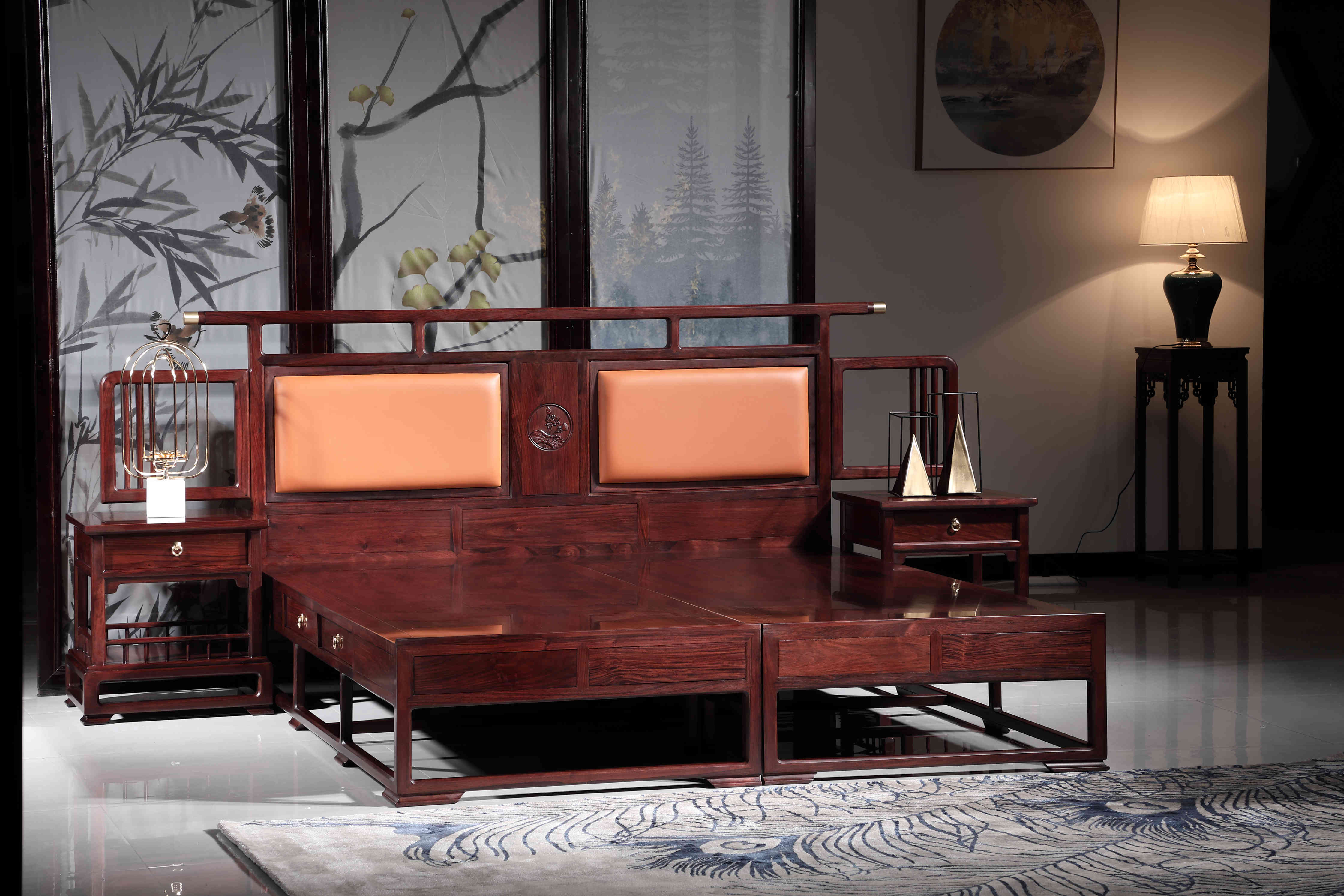 诗韵新中式大床三件套