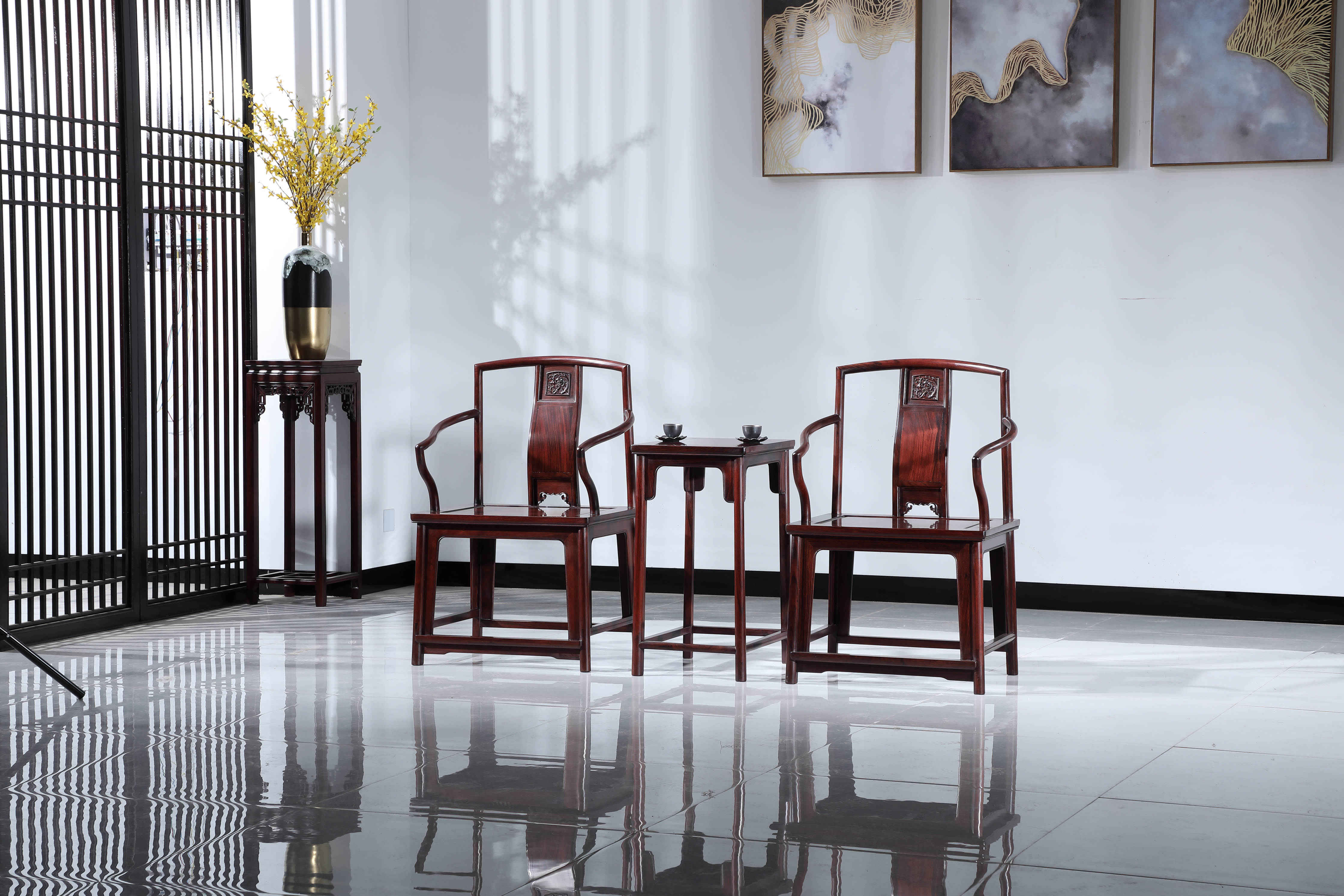 南官帽椅三件套